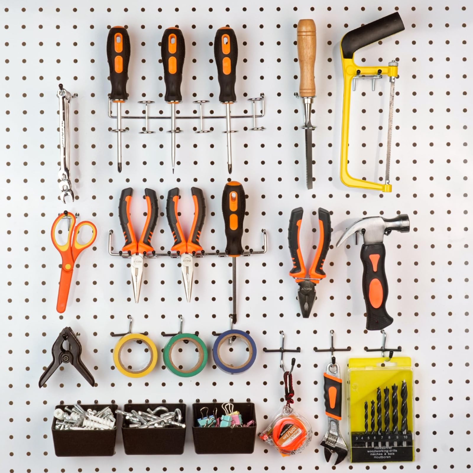 120PCS Pegboard Accessories Organizer Kit, Peg Board Hooks Assortment with Bi...