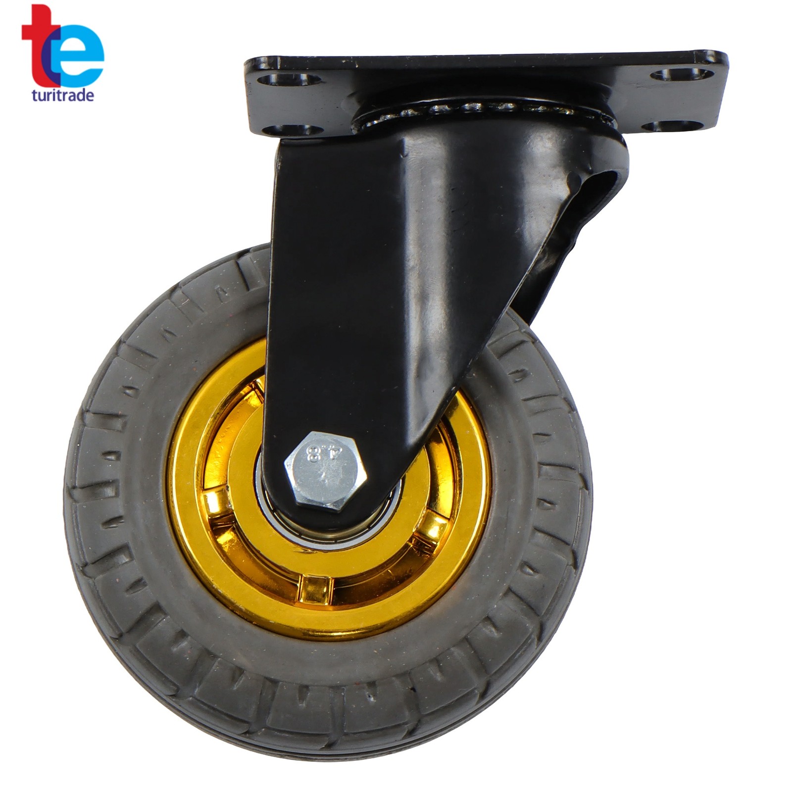 4 Pack Soft Rubber 4" Swivel Casters Wheels Universal Casters Grey Non-Marking