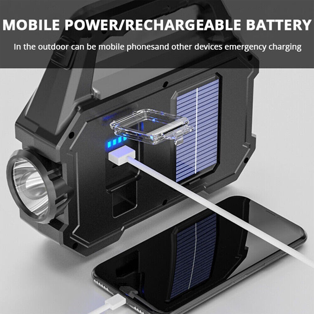Solar Power LED Camping Lamp Flashlight Tent Light Lantern Rechargeable Battery
