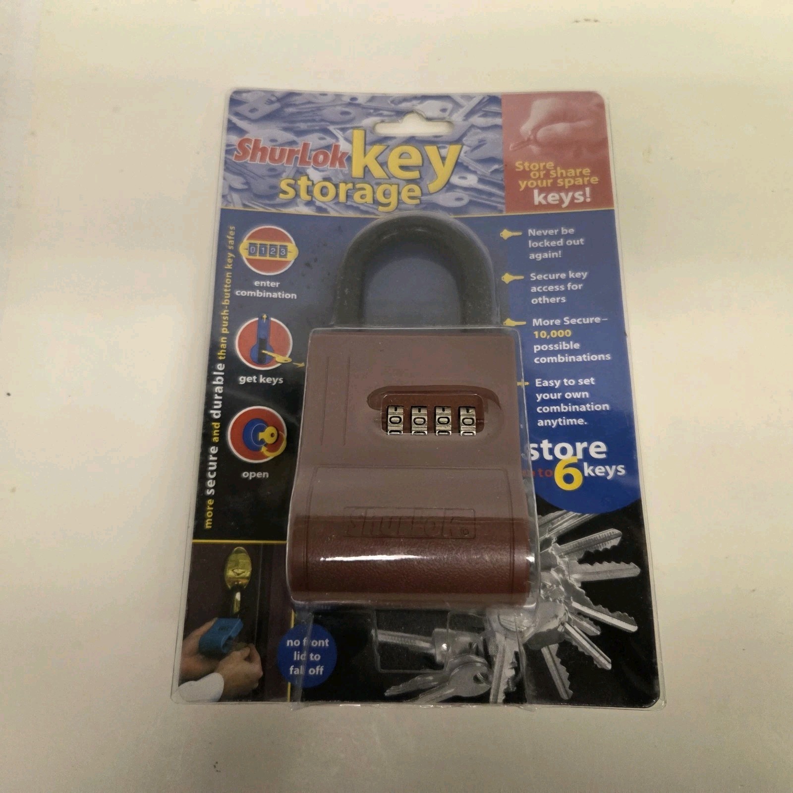 Shurlok Combination Key Storage Lock Box, Holds 6 Keys, New