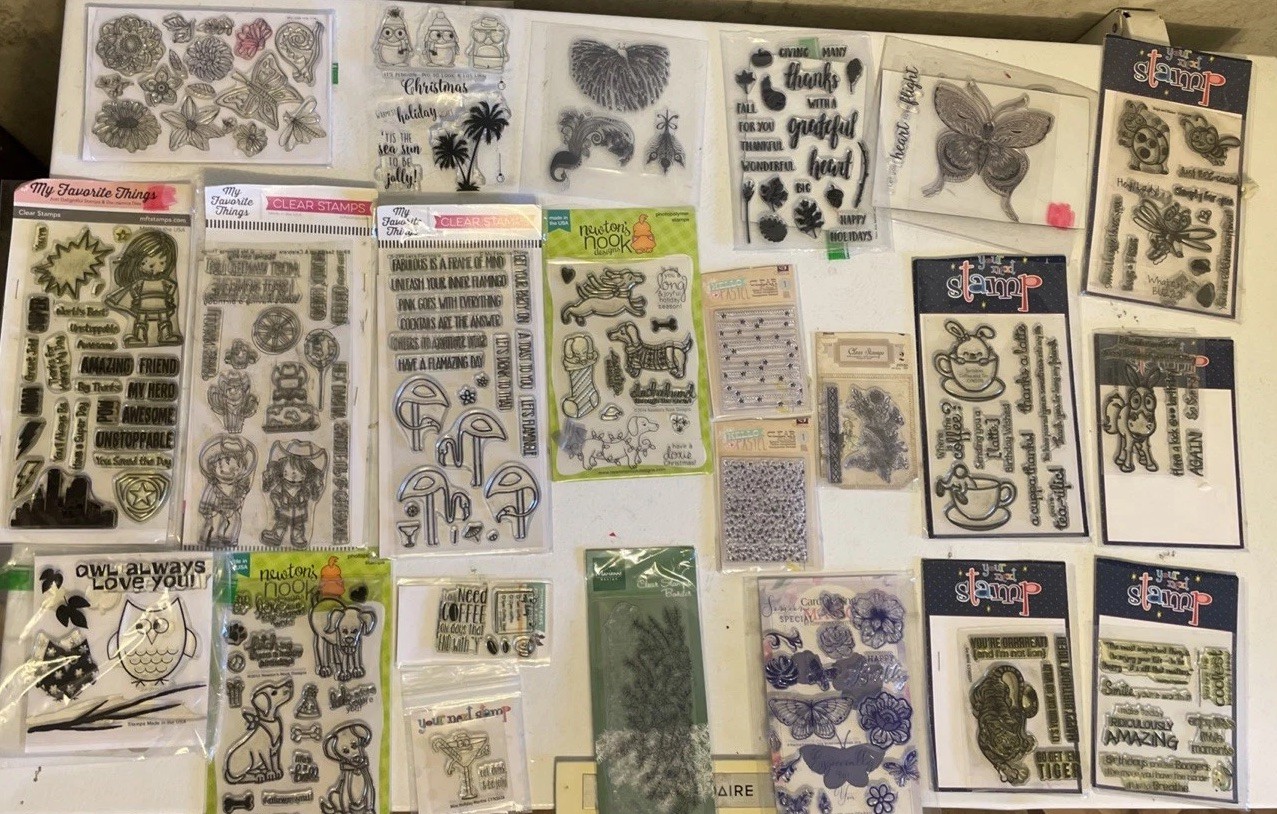 Mixed Lot of Clear Stamps For Crafting ANIMALS Coffee ETC