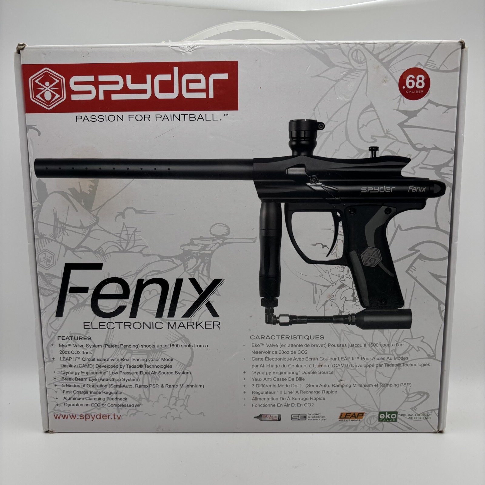 NEW Kingman Spyder Fenix Electronic Paintball Gun - Black - Open Box