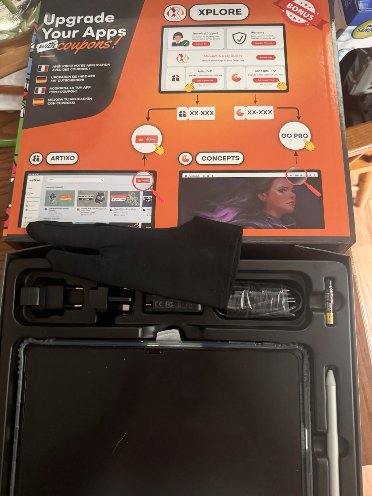 X11 Drawing Tablet PicassoTab No Computer Needed 11" Screen Drawing Apps NEW