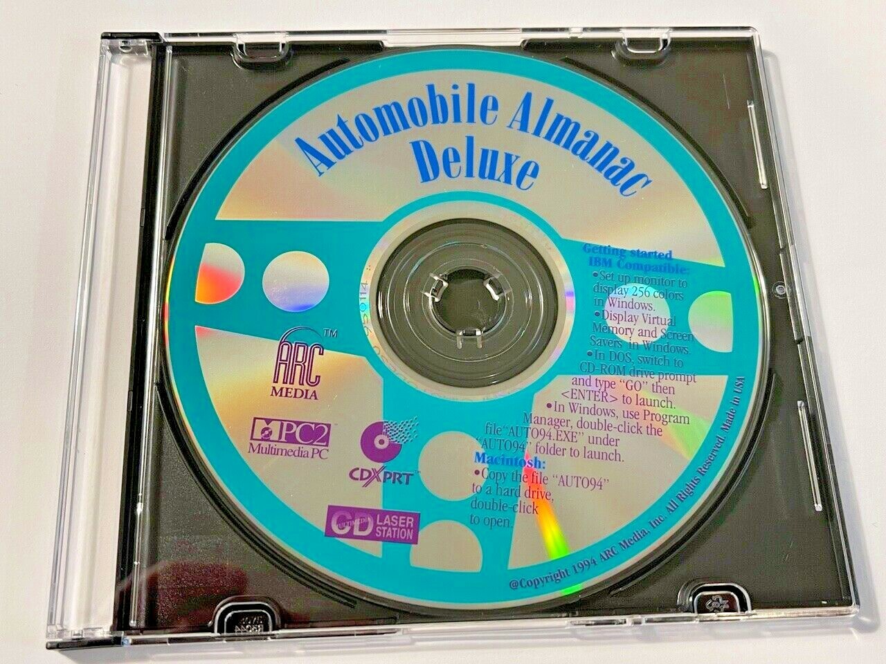 VINTAGE CLASSIC WIN 3.1 WIN95 CD TITLES: ArcMedia Automobile Almanac Deluxe