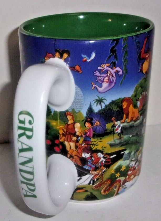WALT DISNEY WORLD MUG FOR GRANDPA  STONEWARE THAILAND COLORFUL DISNEY PARKS