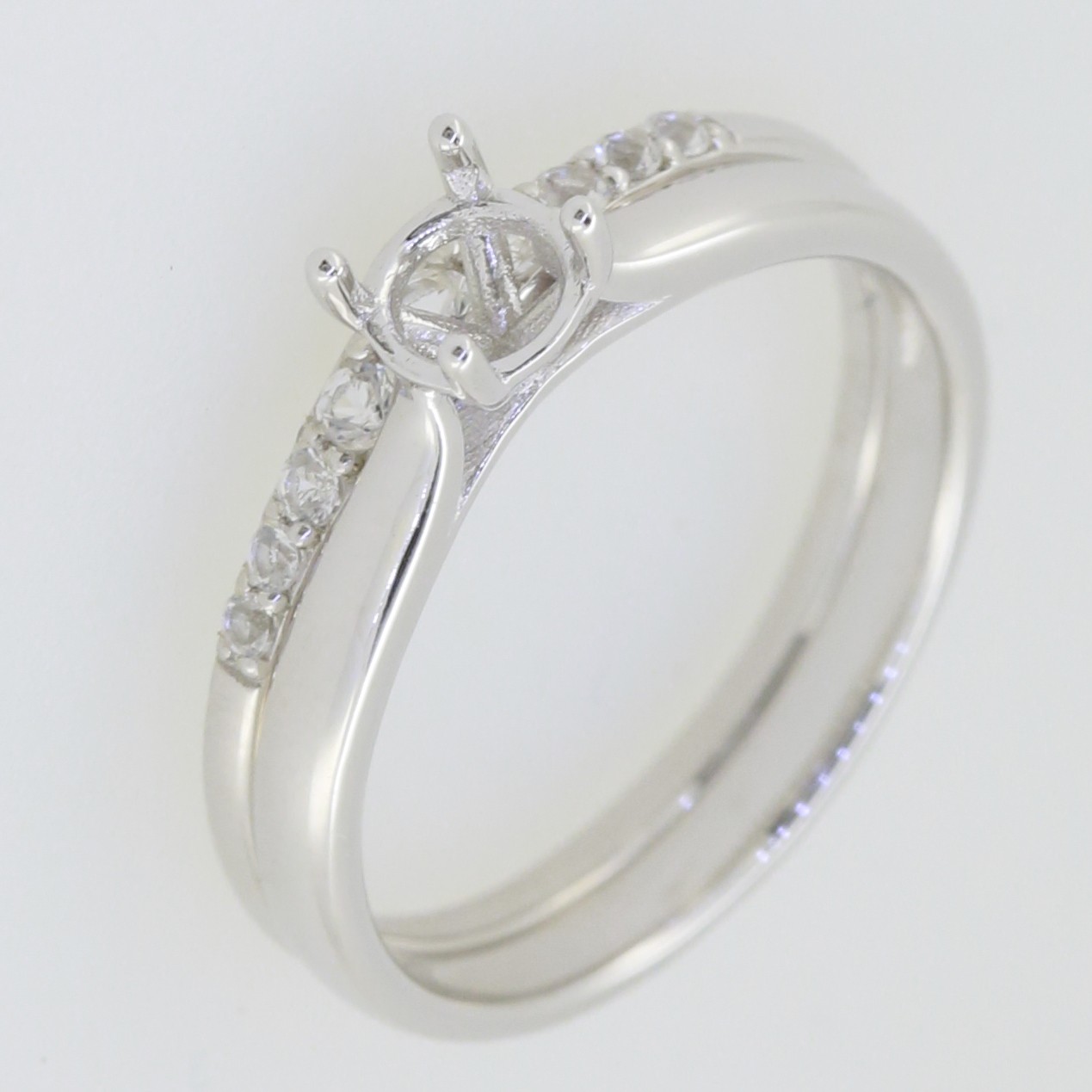 Sterling Silver Semi Mount Ring Setting Round RD 5x5mm