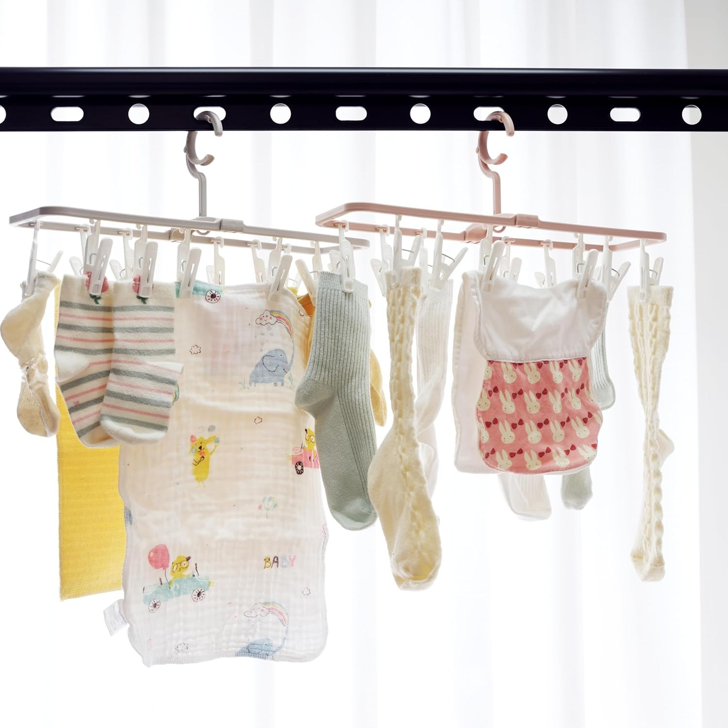 Clothes Drying Racks 2 Pack Small Folding Portable Underwear Hangers with 12 ...