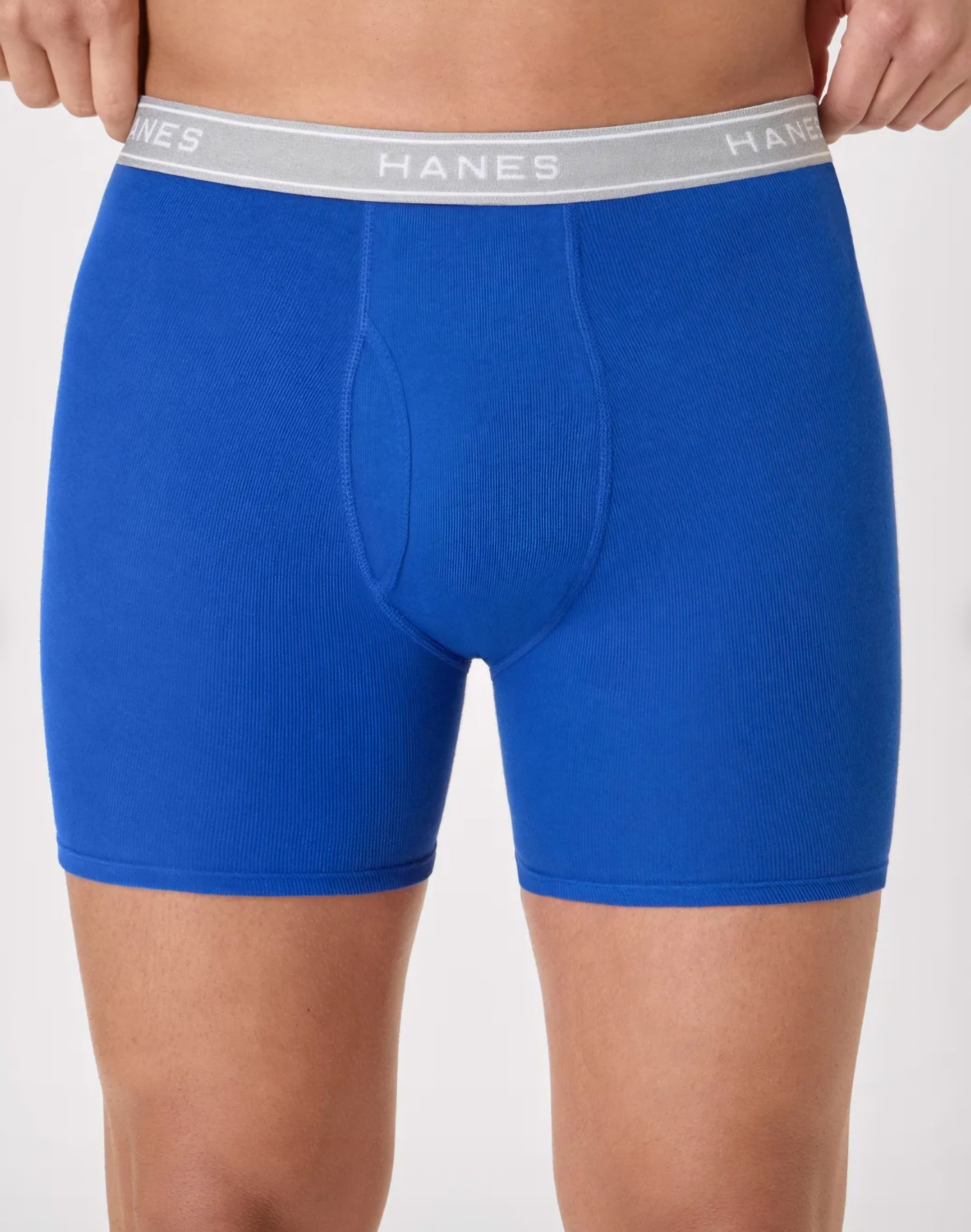Hanes men's 6 pack boxer briefs, cotton, multicolor, size L