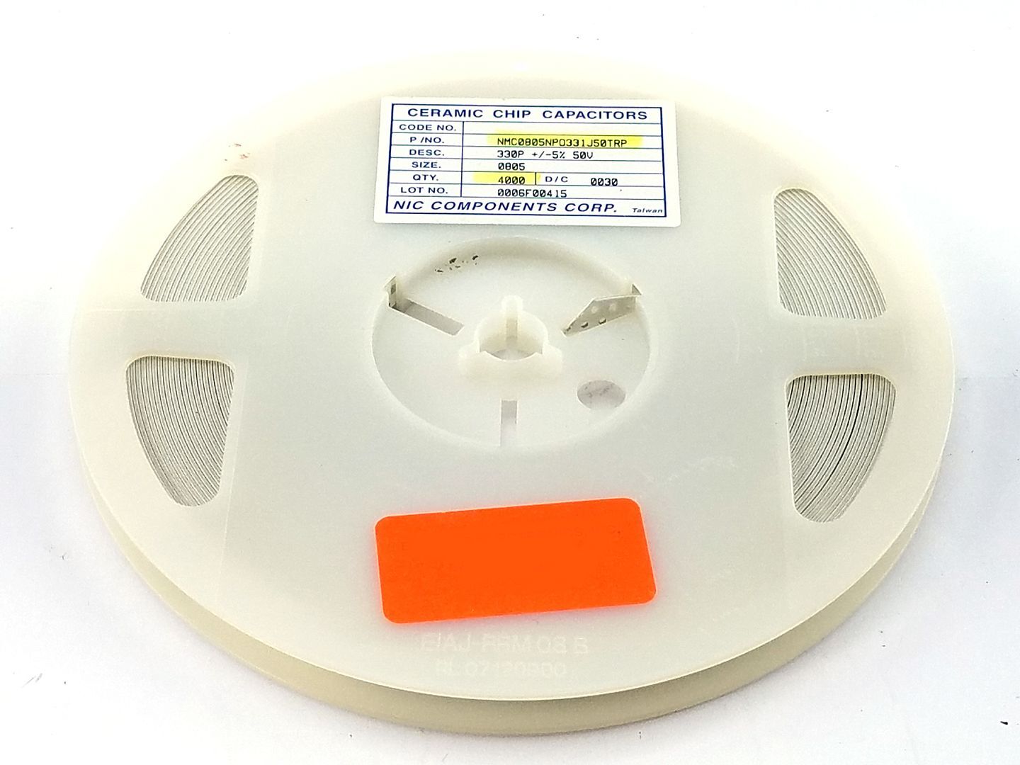 NIC NMC0805NP0331J50TRP Tape Reel (TP) Cap, 330Pf 50V 0805 Npo 5%