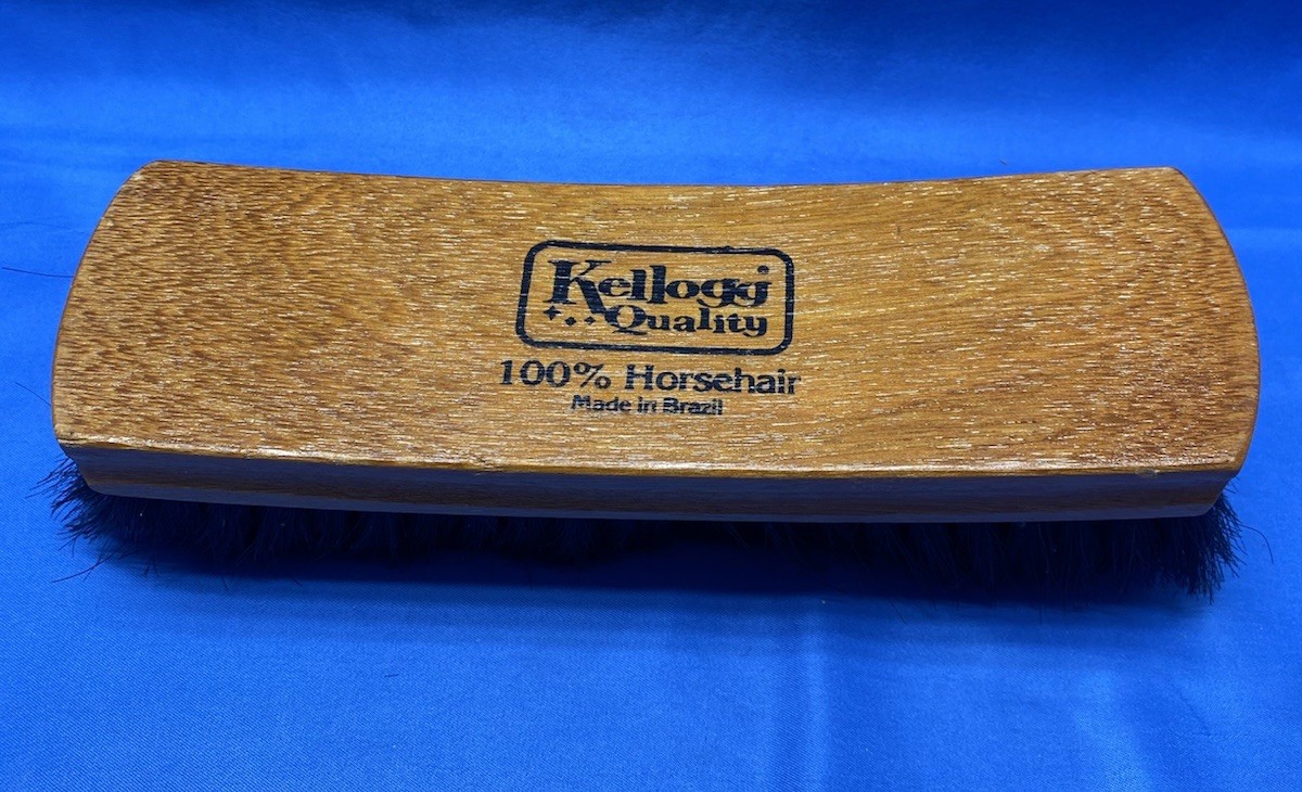 Kellogg 8” Shoe Shine Brush 100% Horsehair Bristles Made in Brazil