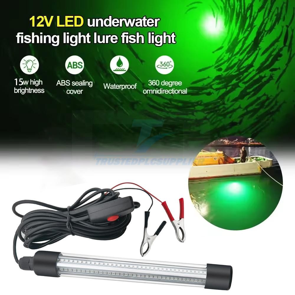 50000Lumens 126 LED Green Underwater Fishing Light Lamp Fish Attract 5m 12V