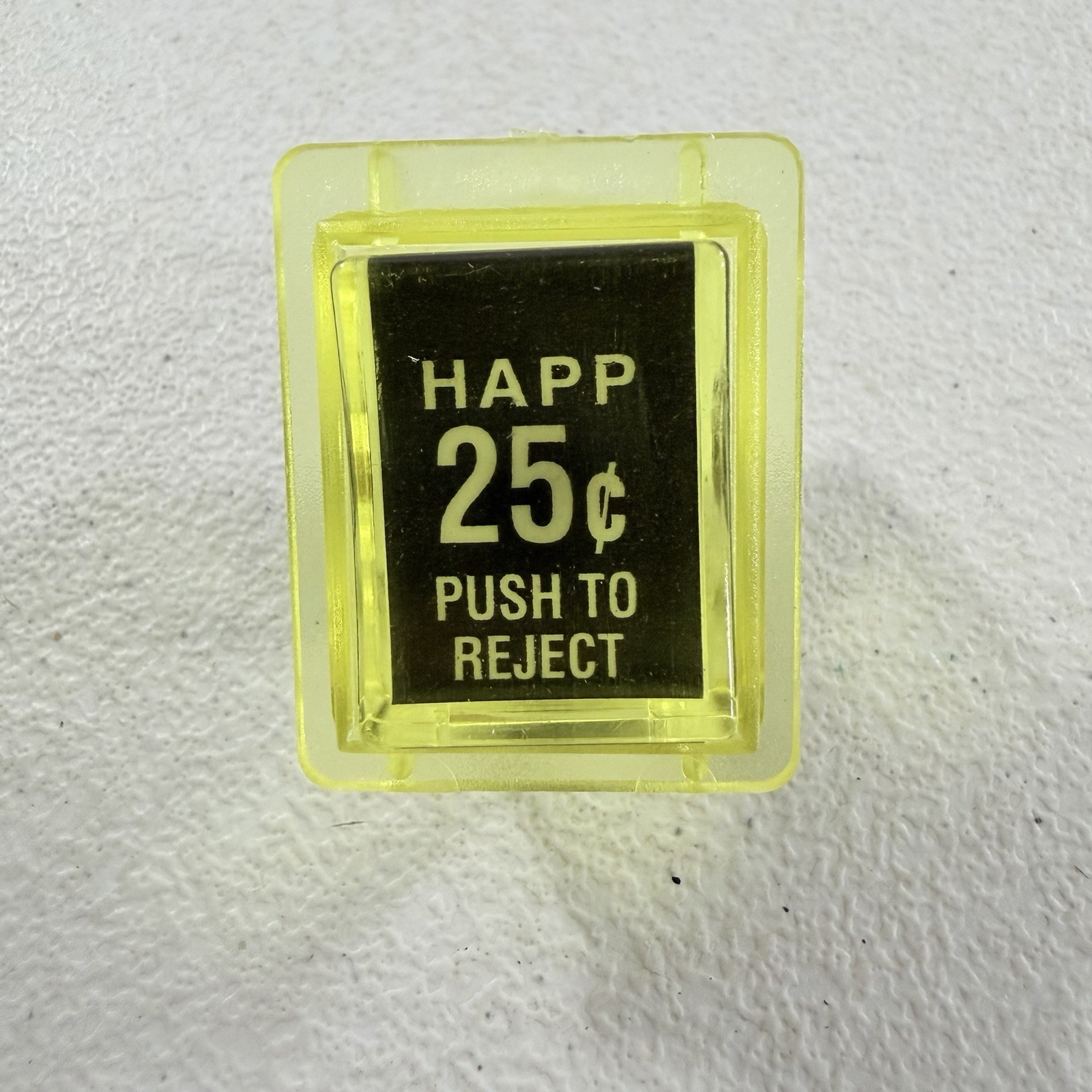 Happ $0.25 Coin Entry Pushbutton Yellow 42-0517-05