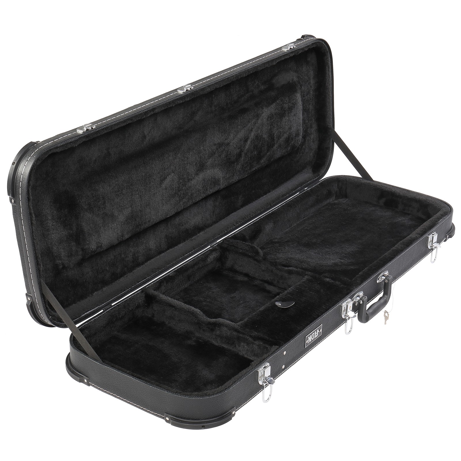 Ktaxon 39 Inch Electric Guitar Lockable Wood Portable Hard Case Fits ST TL Black
