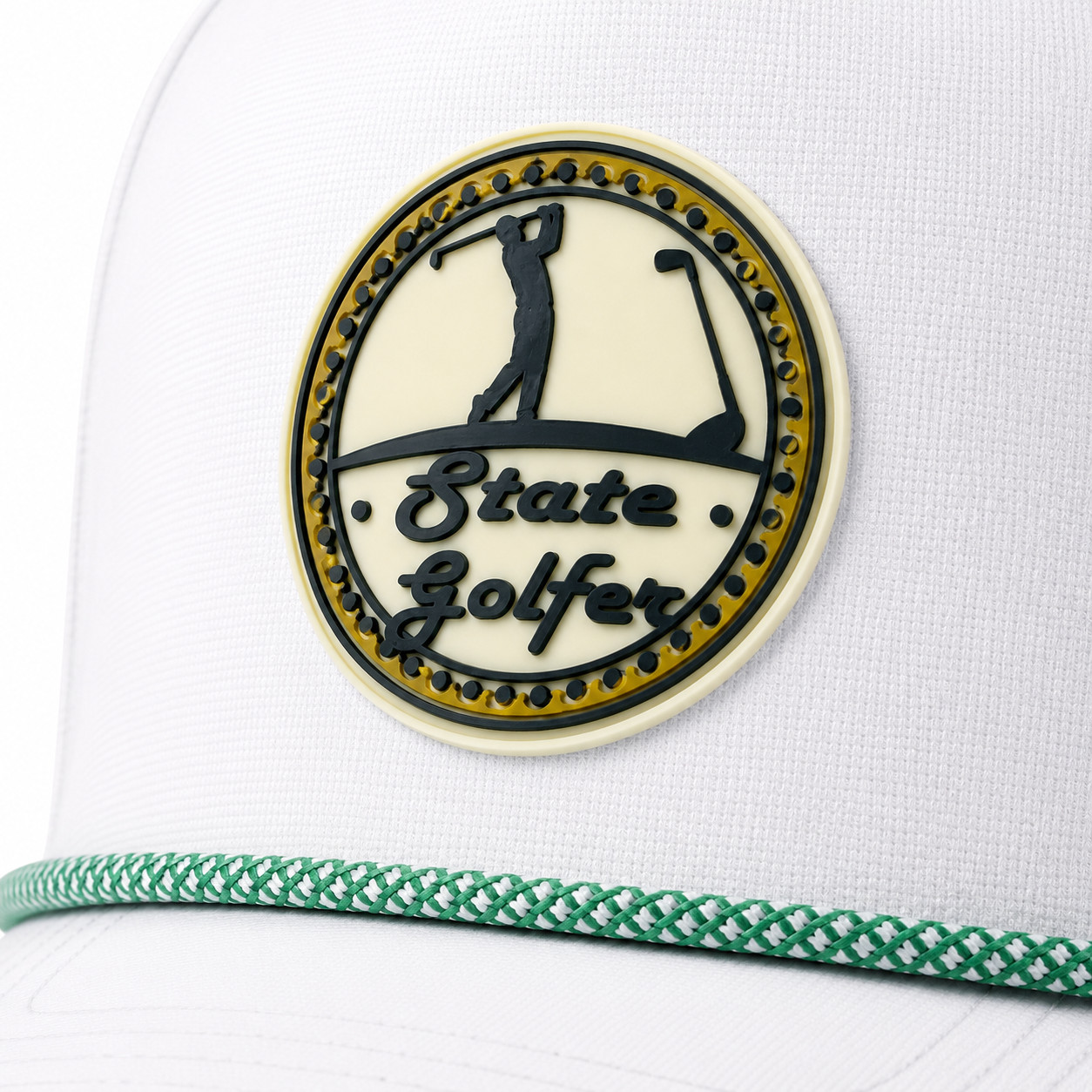 State Golfer Golf Rope Hat Snapback Trucker Cap USA Flag Golfing Adjustable