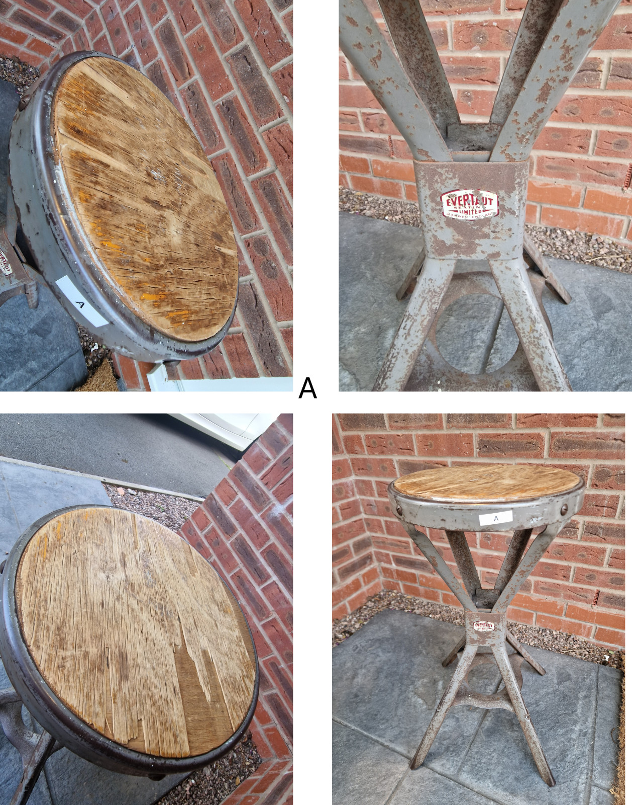 Vintage Industrial Evertaut (Bar) Stools, several available (see photos)
