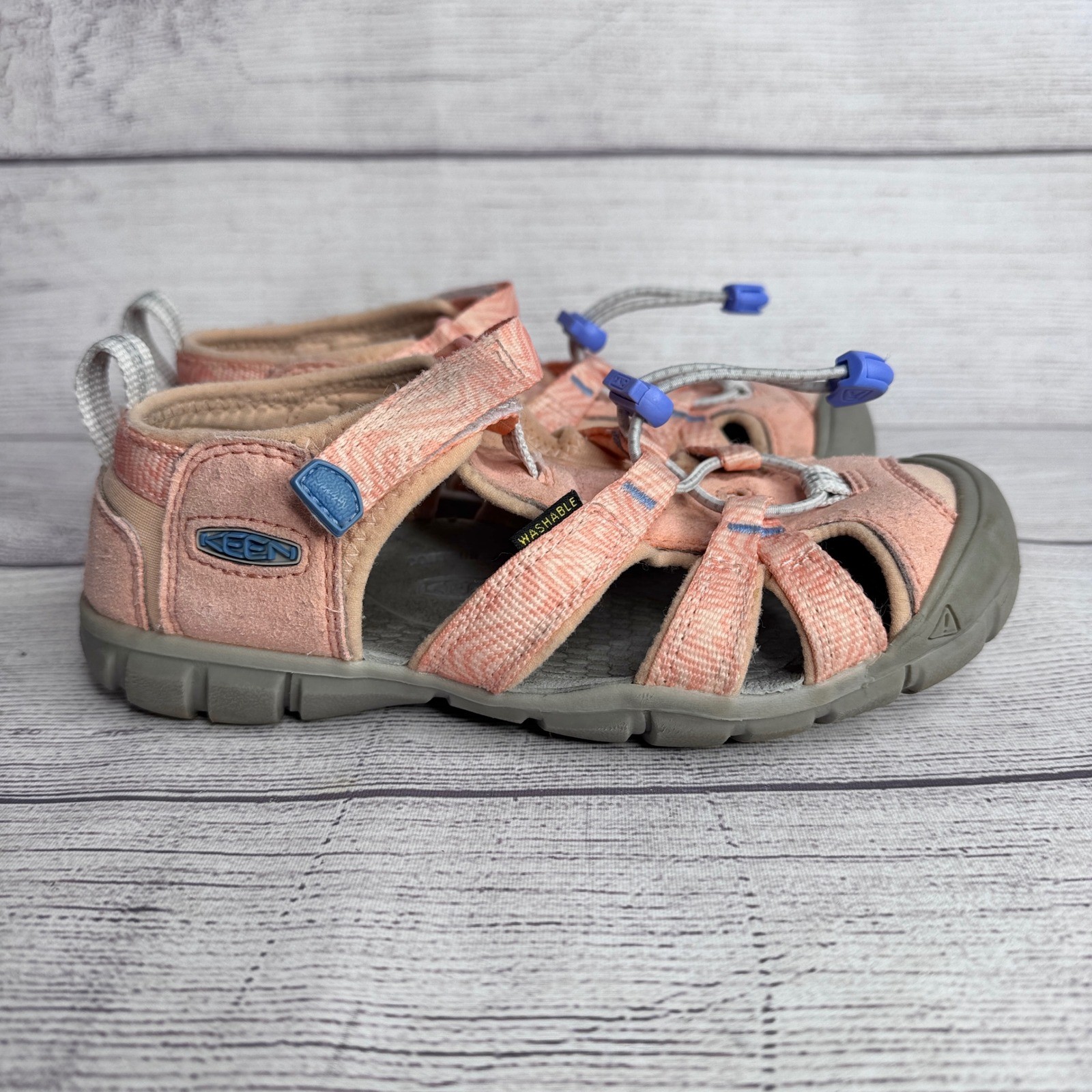 Keen Seacamp II CNX Kids 13 Peach Pink Washable Water Sandals 1028849 GPC 011123