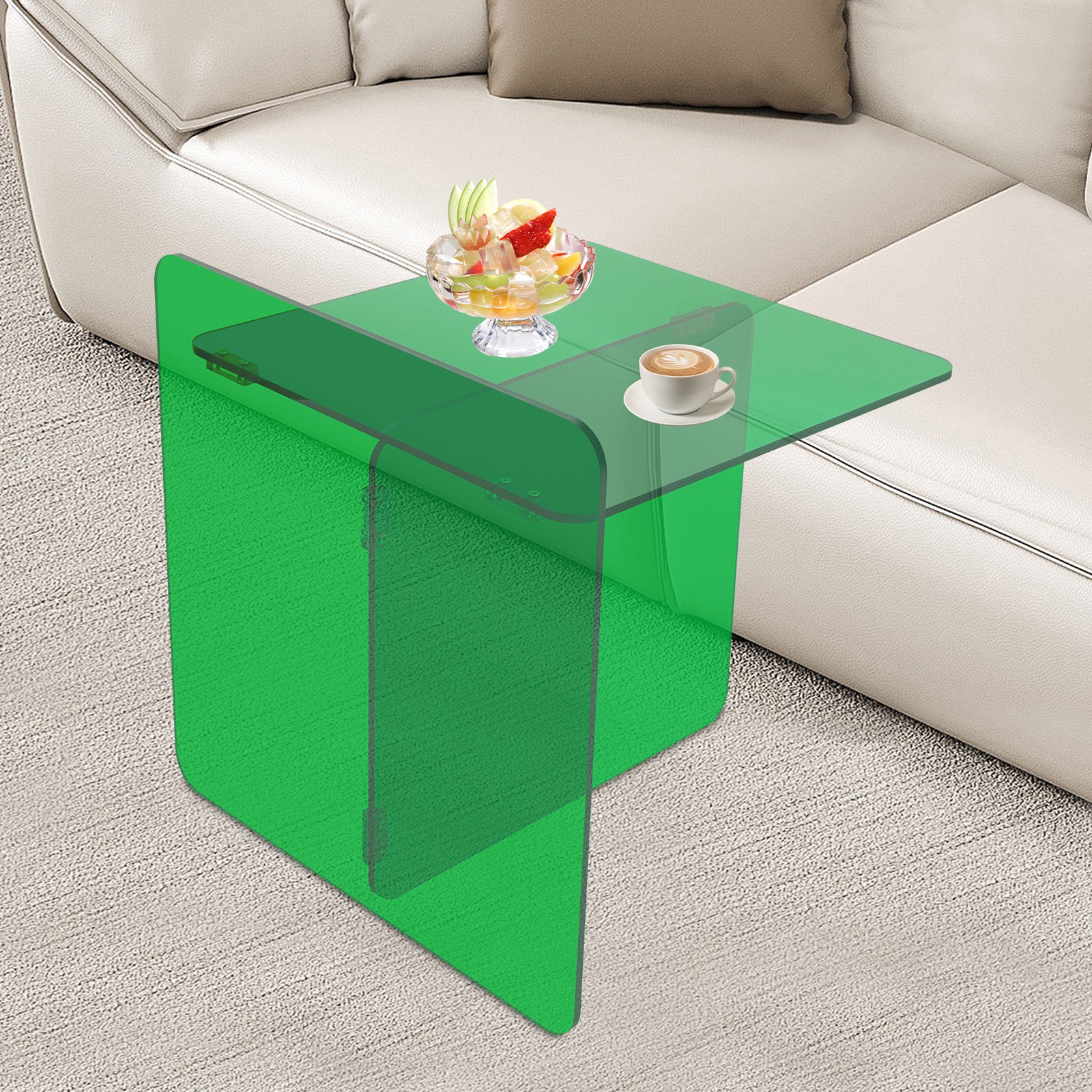 Free Standing End Table, Acrylic Side Table, Bedside Table Max Load 44.09lbs USA