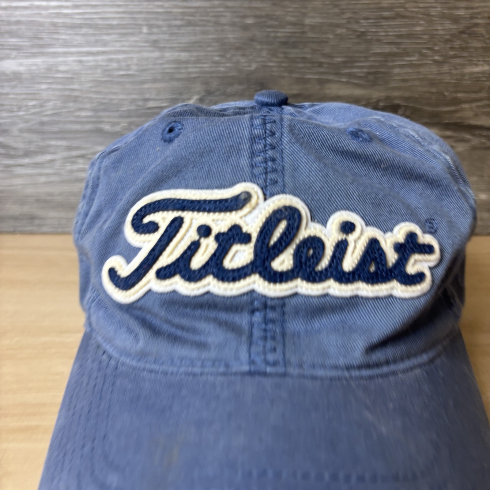 Titleist Hat Cap Strap Back Blue White Golf Mens Embroidered Script Cotton