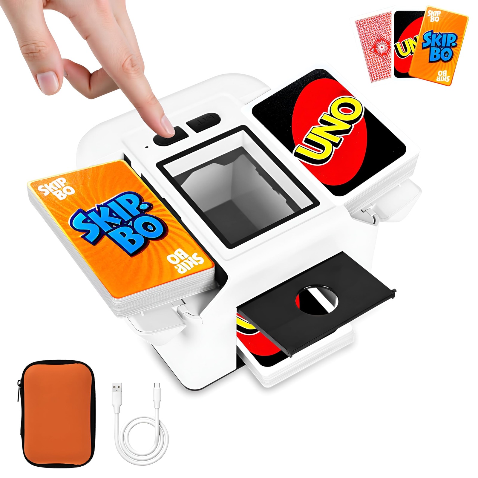 Automatic Card Shuffler Machine, Rechargeable Shuffle Machine for 2 Deck with...