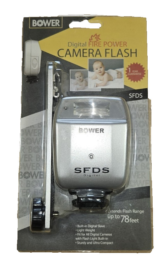 NEW Bower SFDS Digital Fire Power Camera Flash NOS built in slave fits all