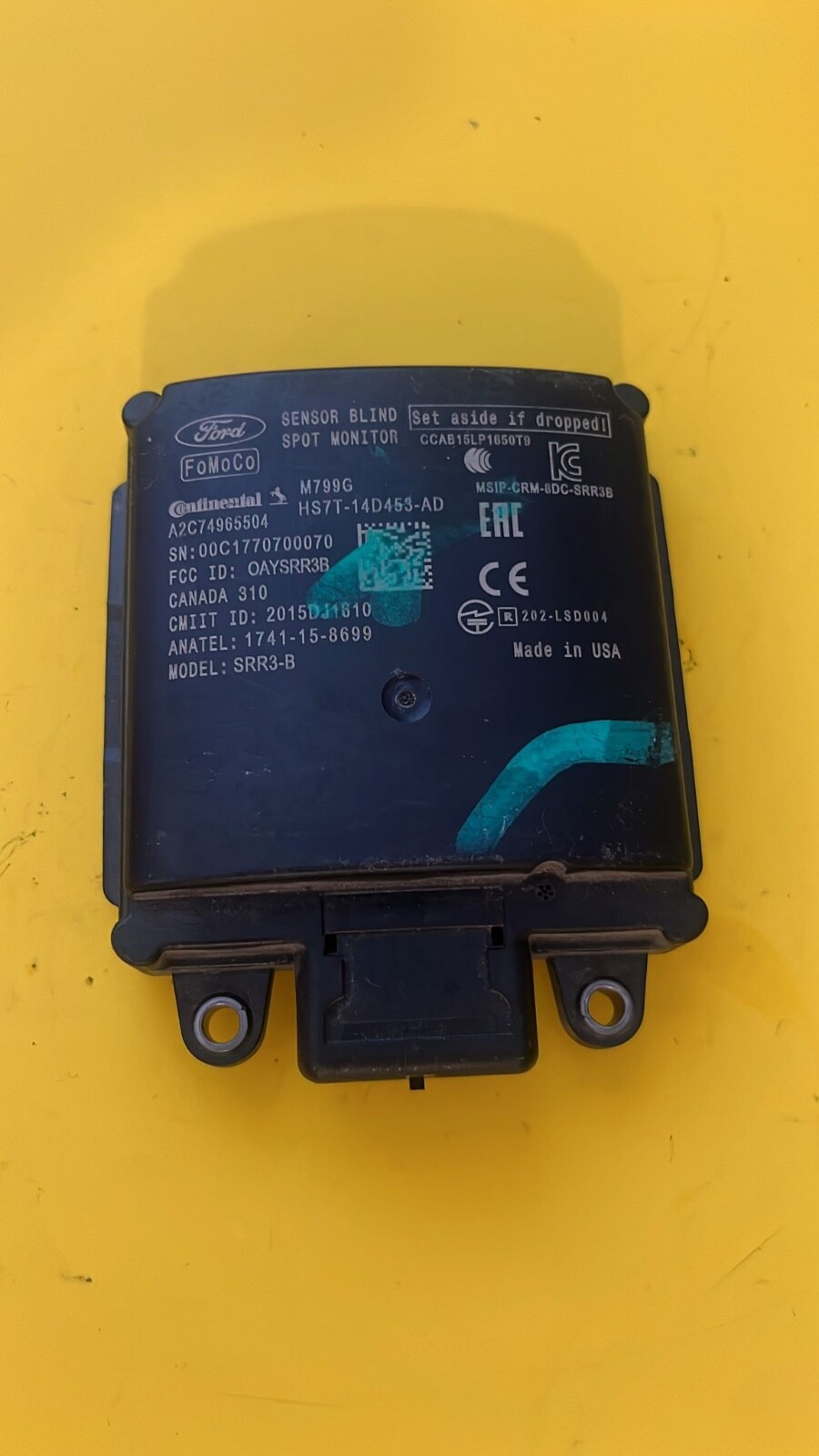 17 21 FORD FUSION BLIND RADAR MODULE HS7T 14D453 AD