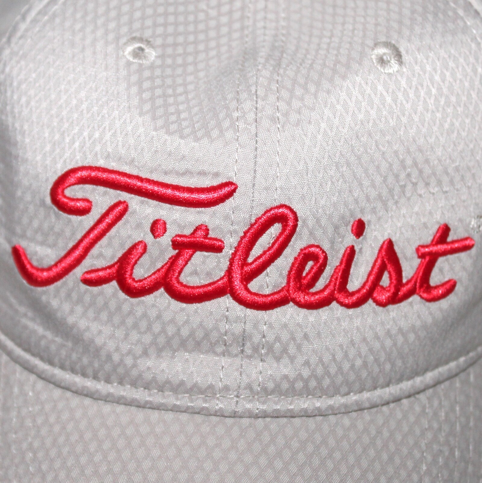 Titleist Member Golf Hat cap beige red thin adjustable back soft fabric outdoors