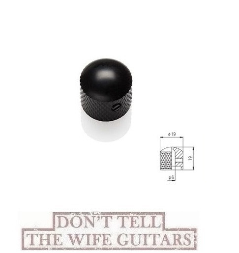 1-EMG Black Satin Metal Dome Knob For 6mm Shaft Potentiometers
