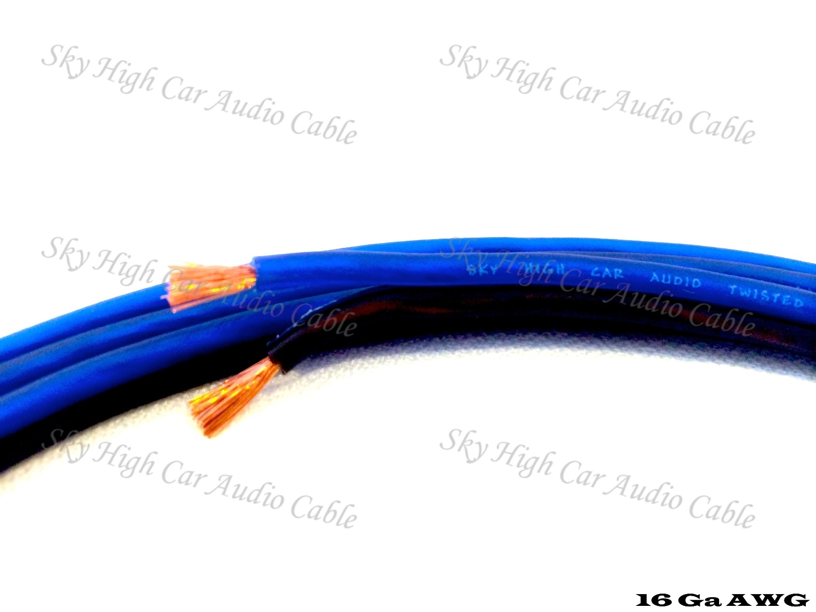 25 ' feet TRUE 16 Gauge AWG BL/BK Speaker Wire Car Home Sky High Car Audio ft