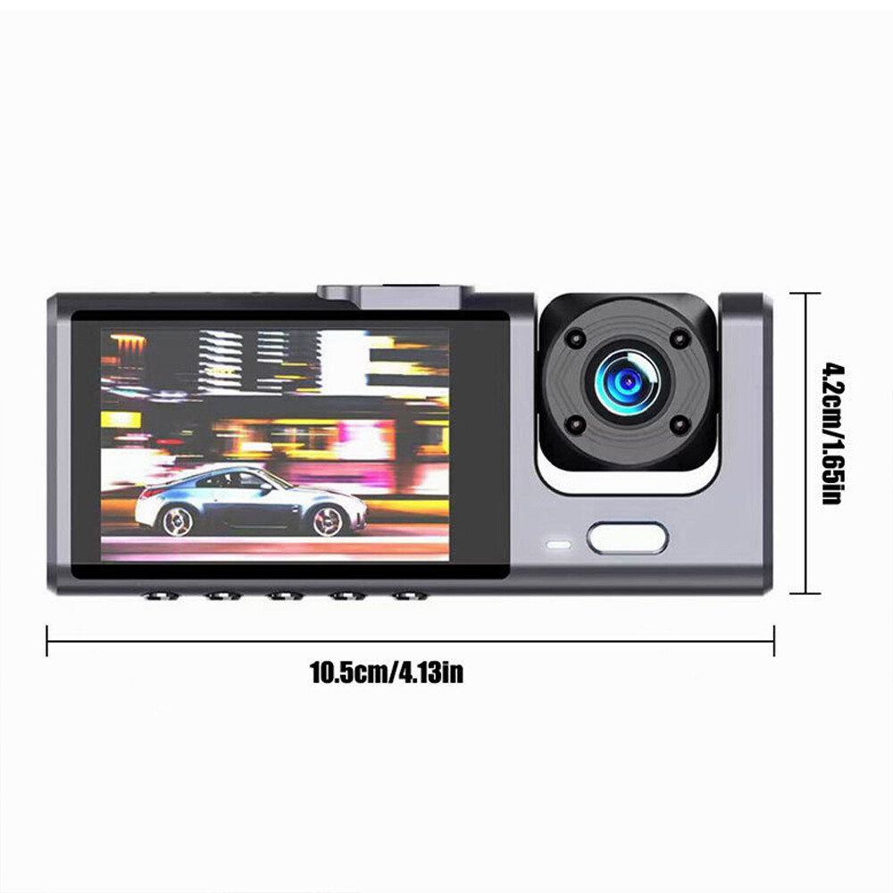 Car Dual Len Dash Cam Video Recorder Camera HD G-sensor Front/Rear/Inside Camara
