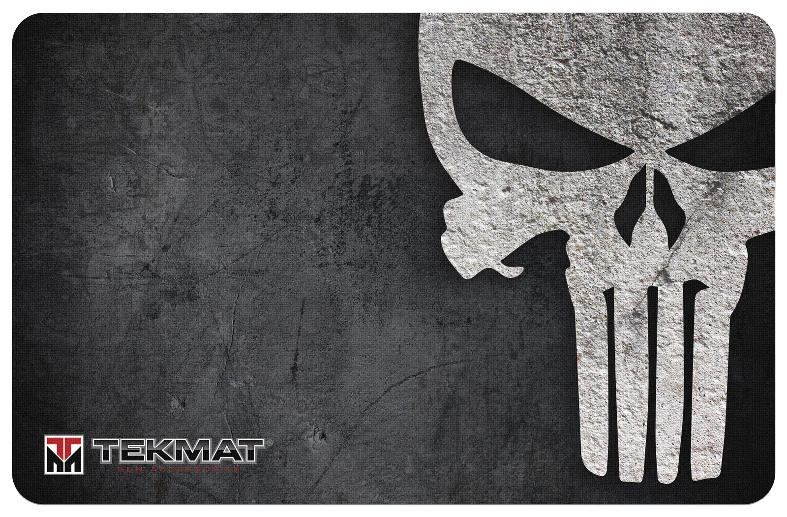 TekMat TEKR17PUNISHER Punisher Grunge Cleaning Mat Black/White Rubber 11"x17" Pu