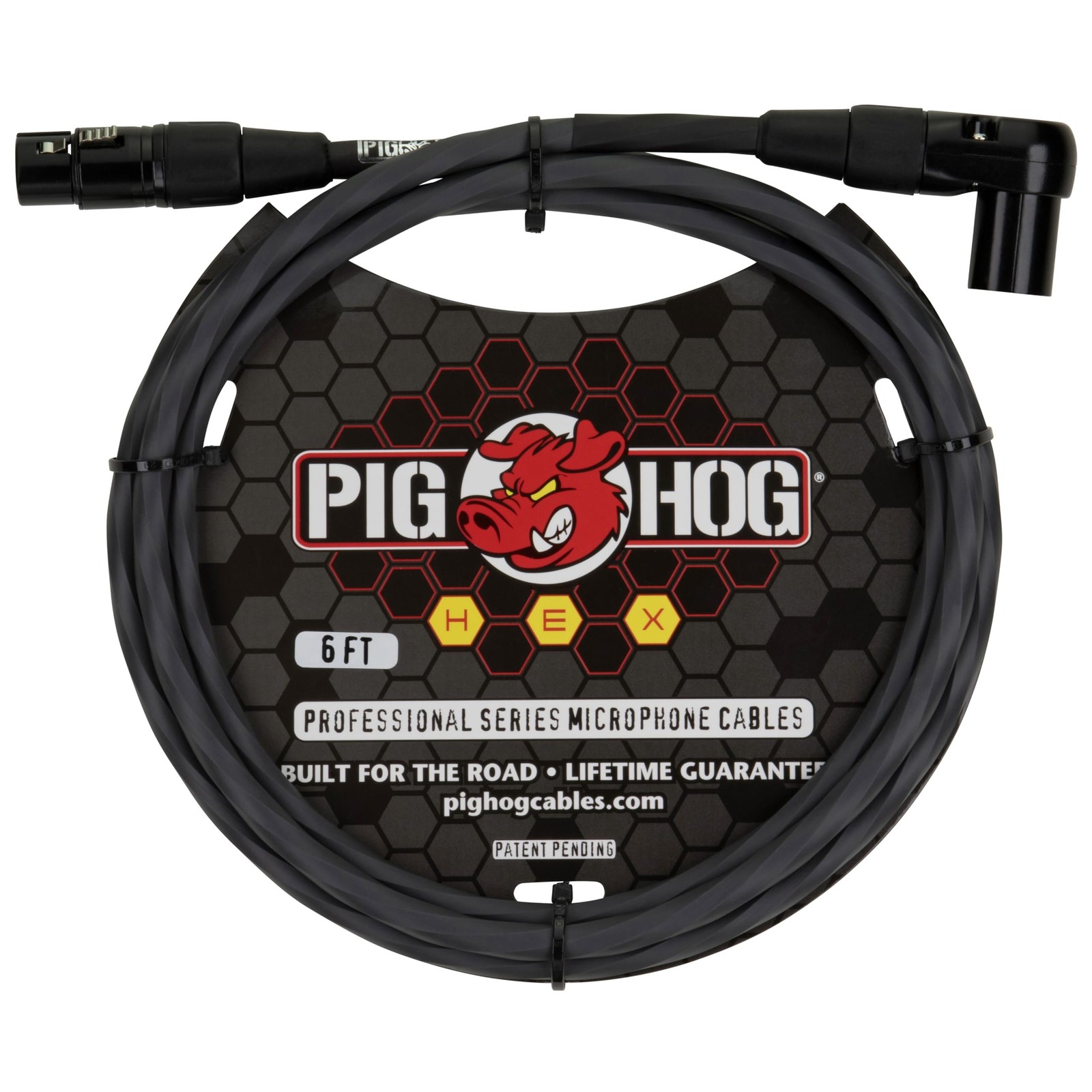 Pig Hog PHMH6GRR Hex Series 6-feet Right Angle Microphone Mic Cable XLR -...