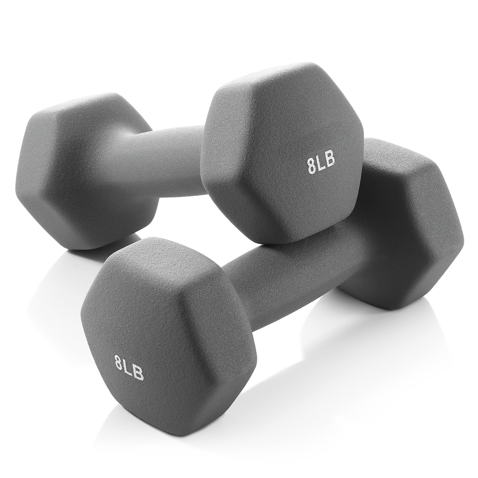 Neoprene Hex Dumbbell Weights, 8 lb Pair - 16 lb Total