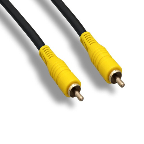 12' Yellow Gold-Plated RCA Video Cable Composite DVD VCR Camcorder to TV Display