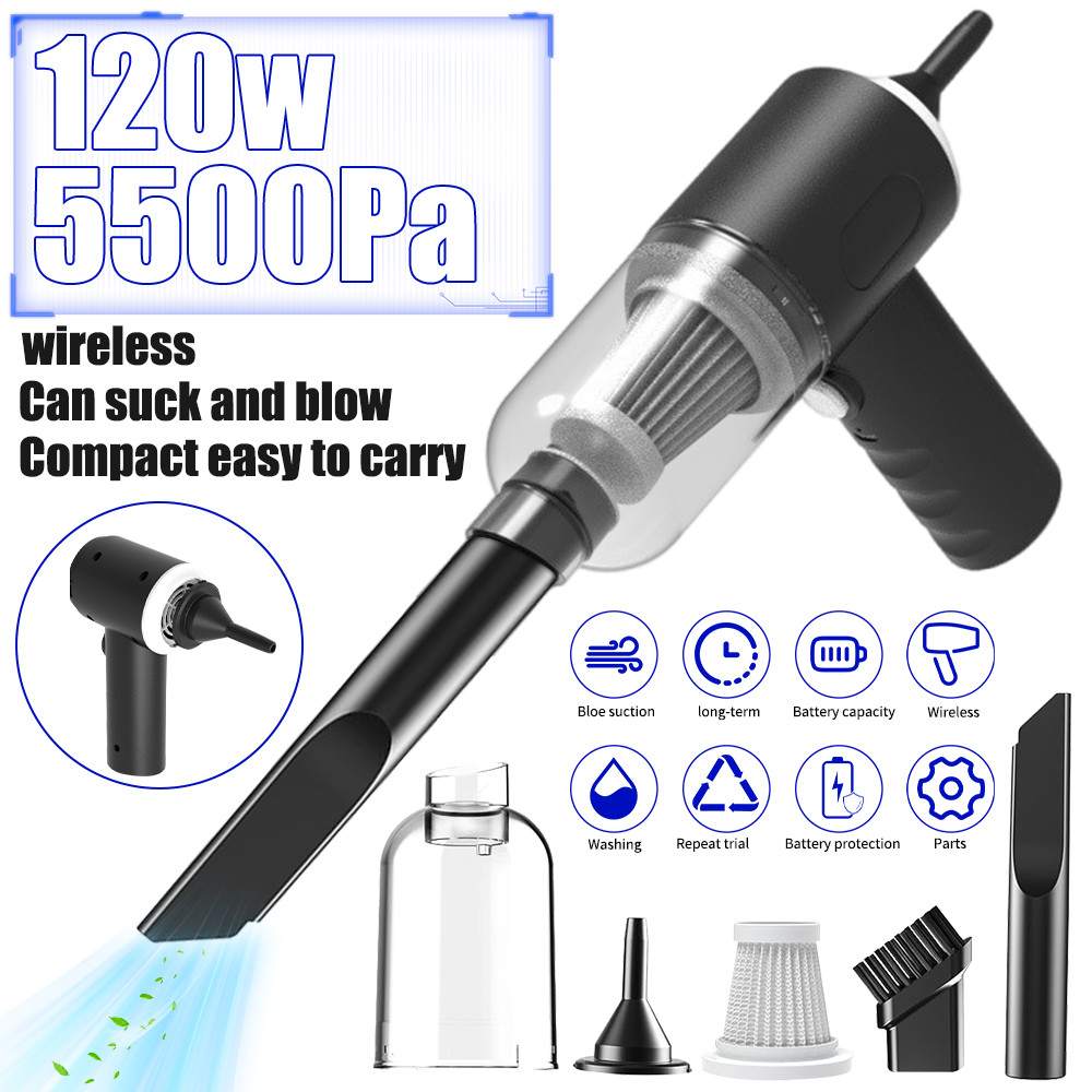 Compressed Air Duster-Vacuum Keyboard Cleaner-Air Blower 2 IN1 Cordless Electric