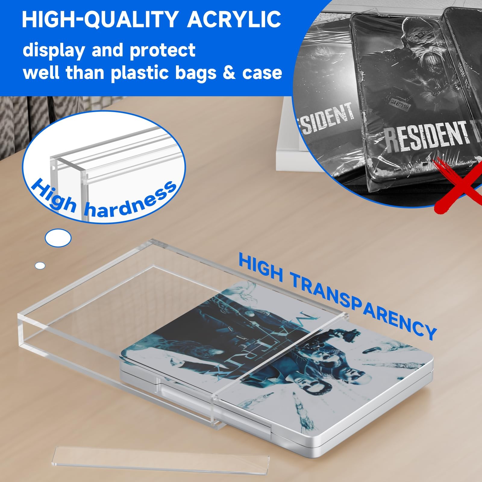 Acrylic Steelbook Protector Case, Box Protectors, Compatible Clear