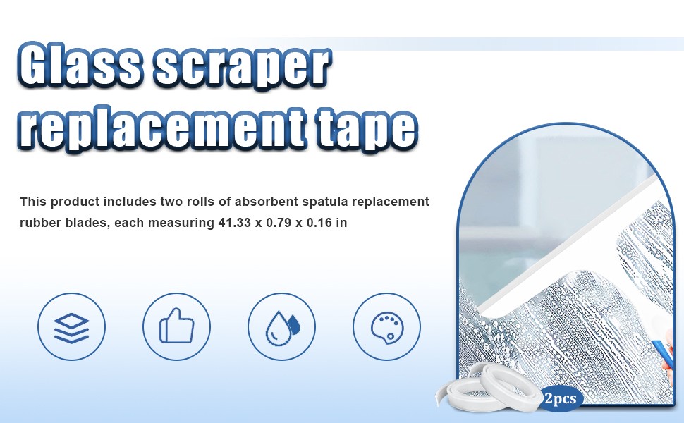 2 Pieces Squeegee Replacement Rubber Blades, 41 Inch Silicone Squeegee Shower