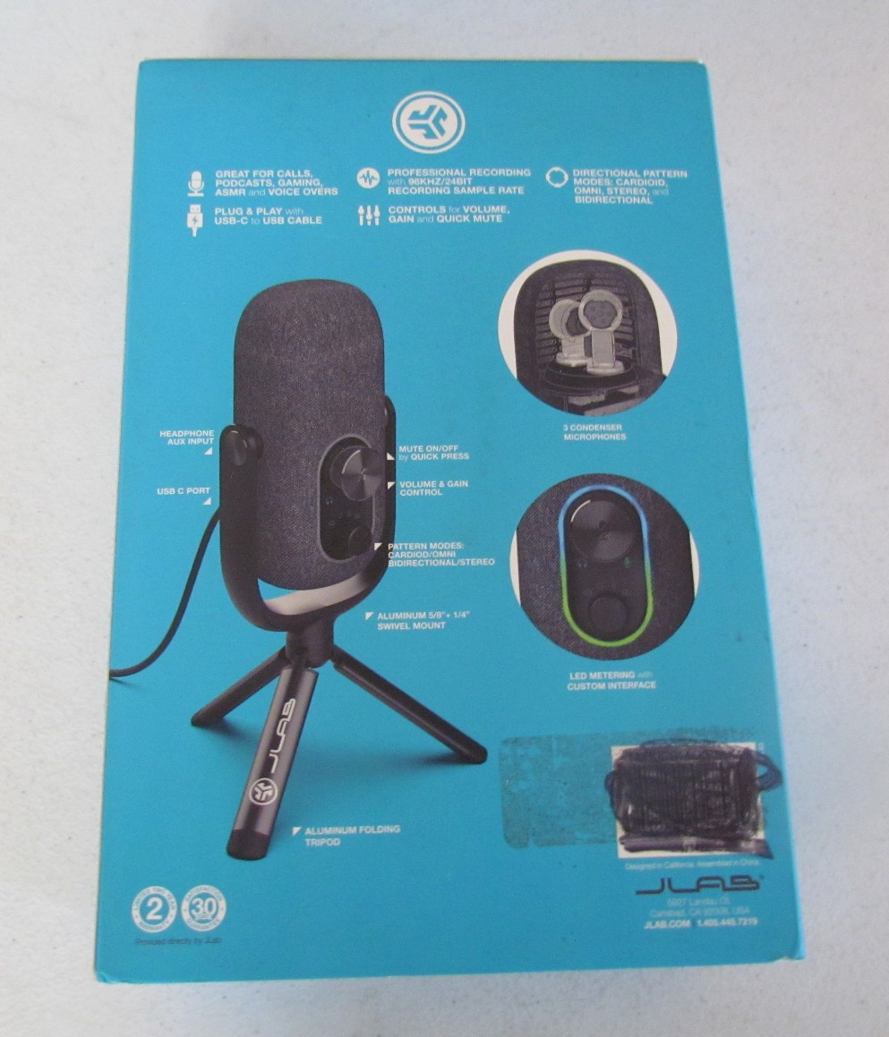 JLab JBuds Talk USB Microphone New 4 Pattern Modes 96kHz 24bit Recording Desktop