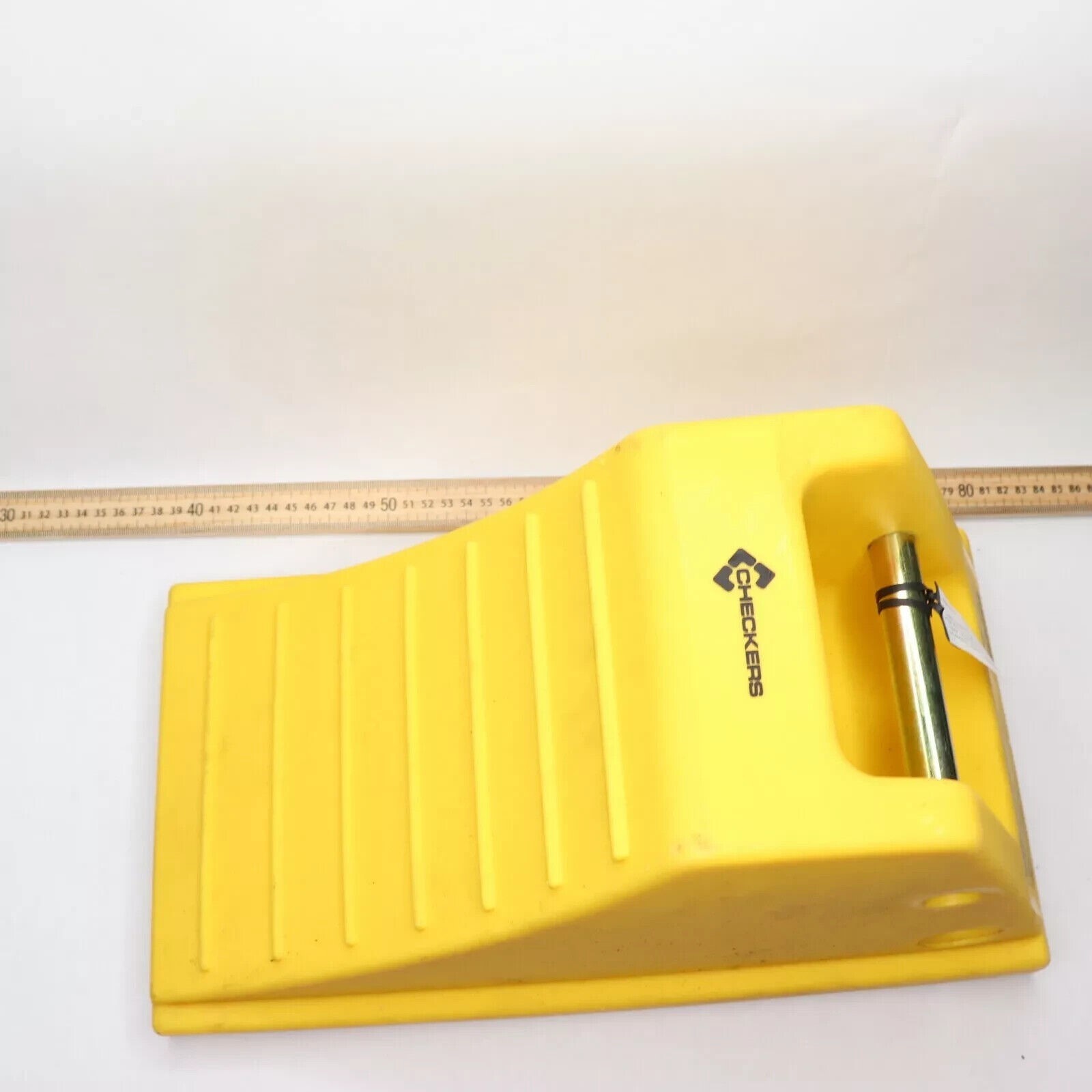 Checkers Wheel Chock Urethane Yellow 8-1/4" H AT3512