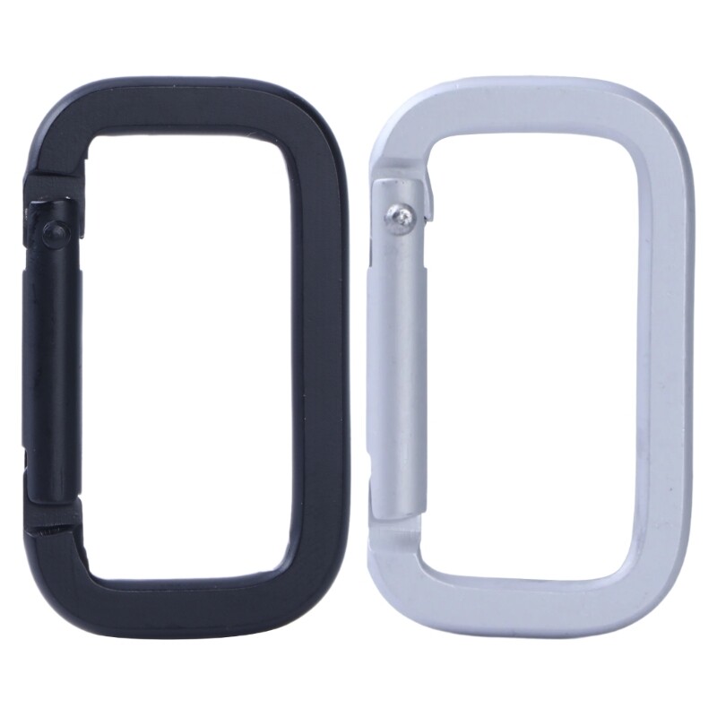 10Pcs Rectangle Carabiner Hook Set Aluminum Alloys Snap Spring Carabiner Clip