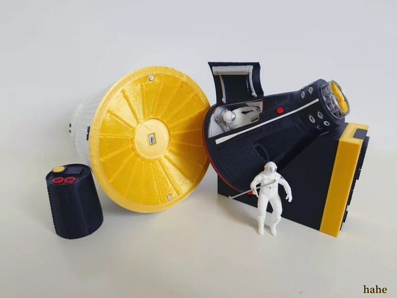 New 1/32 7.6'' High Gemini Manned Spacecraft 3D Printed Plastic Finished Model