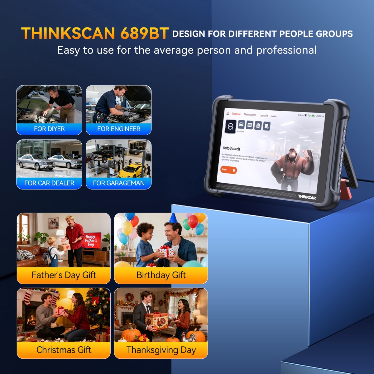 ThinkScan 689BT OBD2 Scanner IMMO Diagnostic Tool &THINKTPMS VENU iPRO &TEKY101