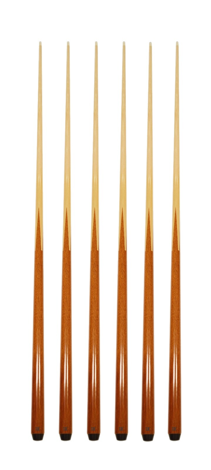 SET OF 6 POOL CUES 4-Prong 52" One-Piece House Bar Billiard Pool Cue Stick
