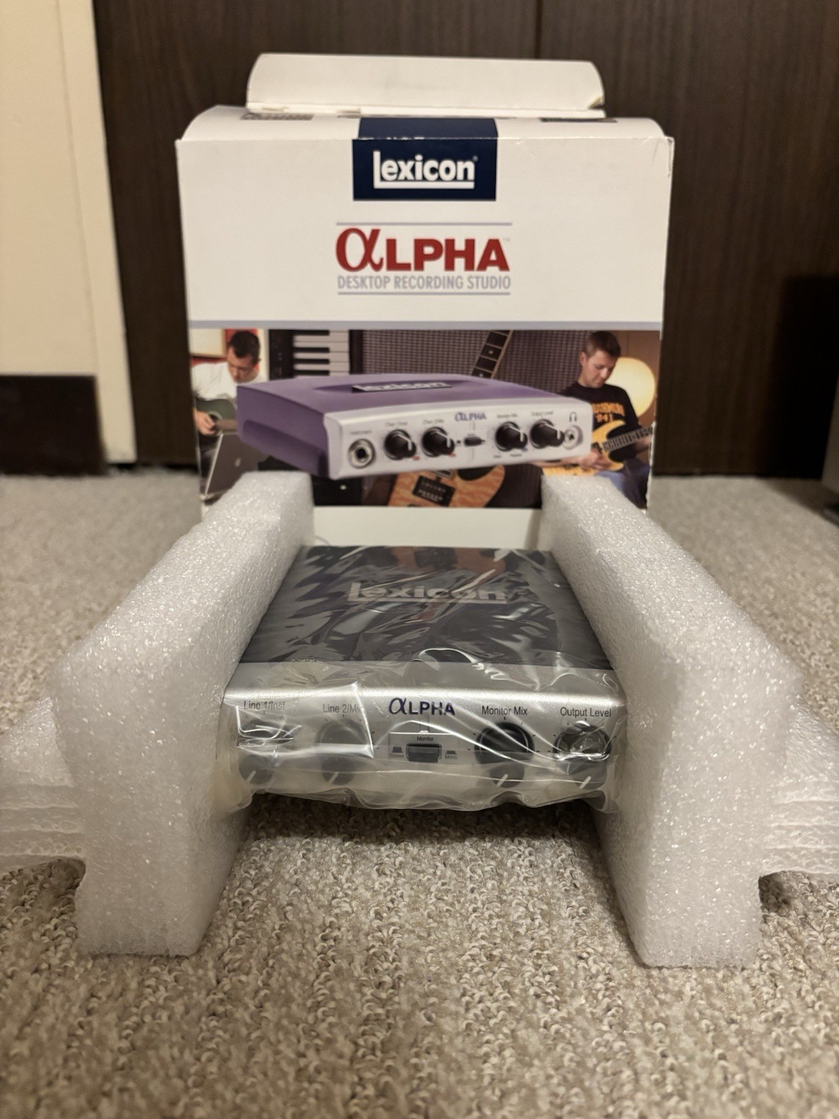 Lexicon Alpha multi-channel desktop recording studio interface.