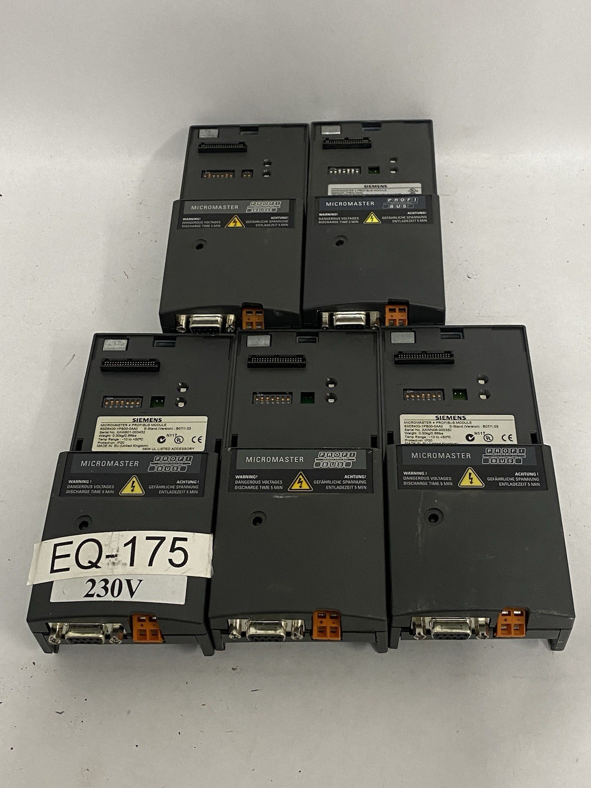 Siemens Micromaster 4 Profibus Module 6SE6400-1PB00-0AA0 Lot Of 5