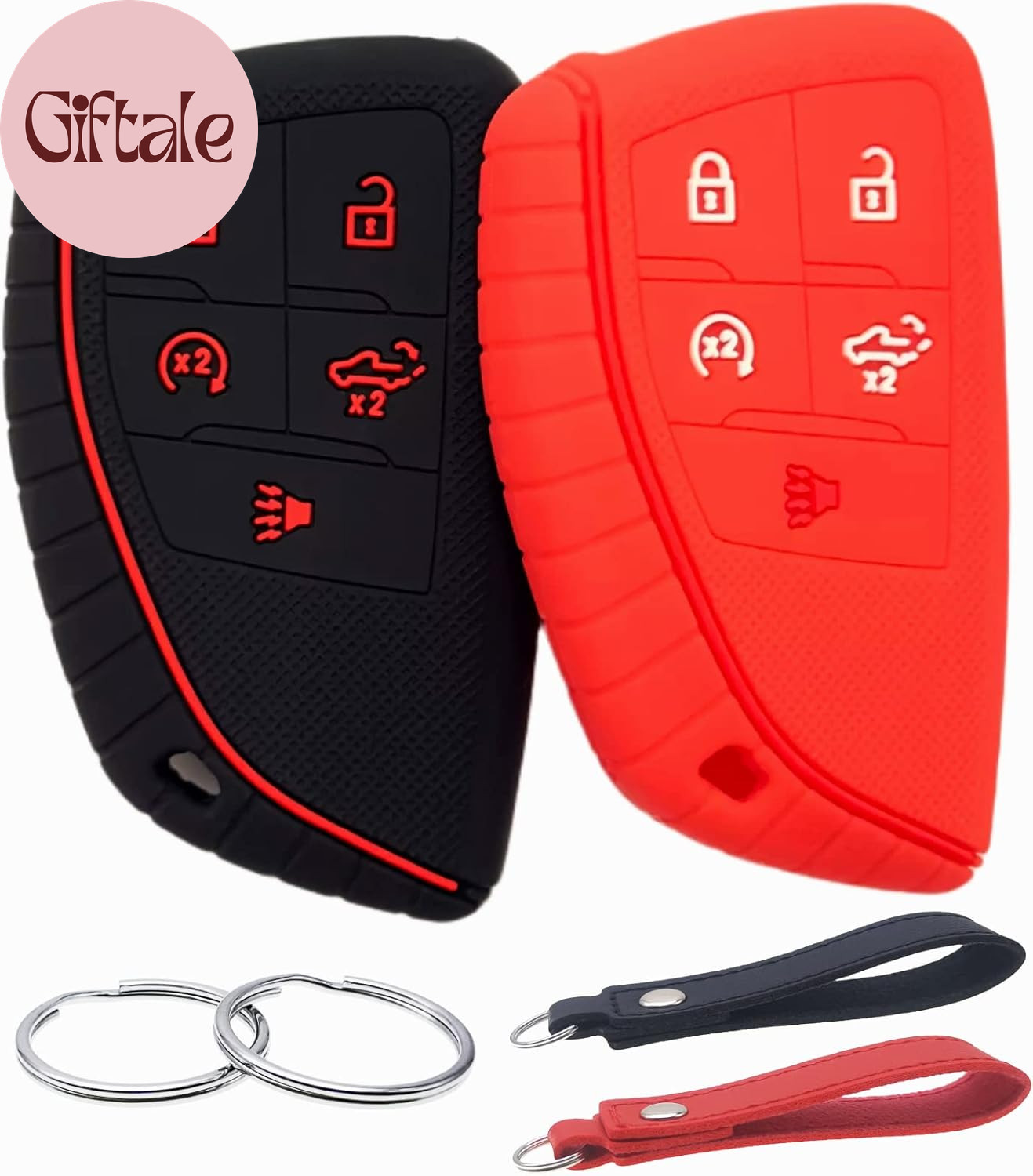 Silicone Rubber Key Fob Cover Compatible with 2026-2022 Chevy Chevrolet Silverad