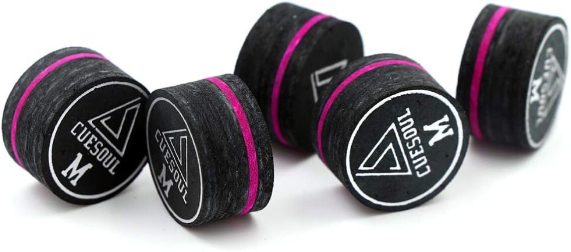 Versatile Medium Hardness Glue-On Cue Tips for Enhanced Billiard Performance