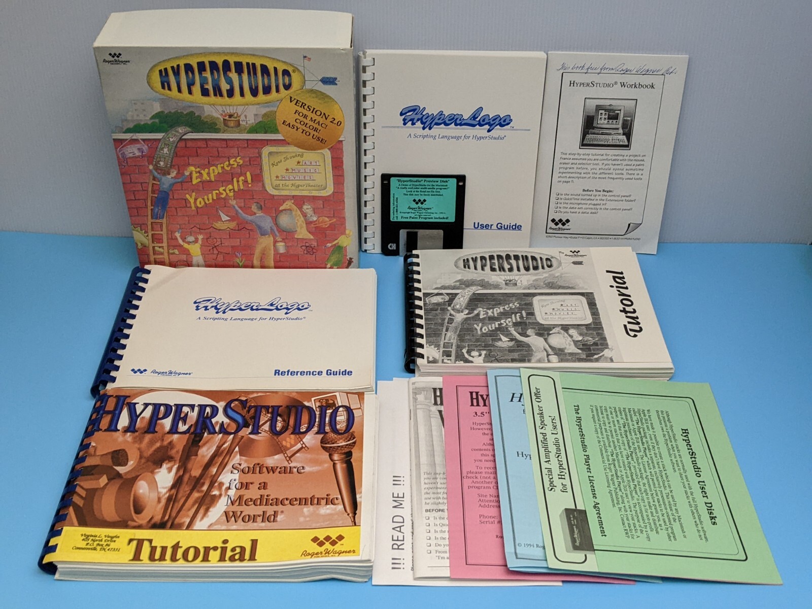 HyperStudio Rager Wagner Guides Reference Tutorials + 3.5” Preview Disk Mac 1992