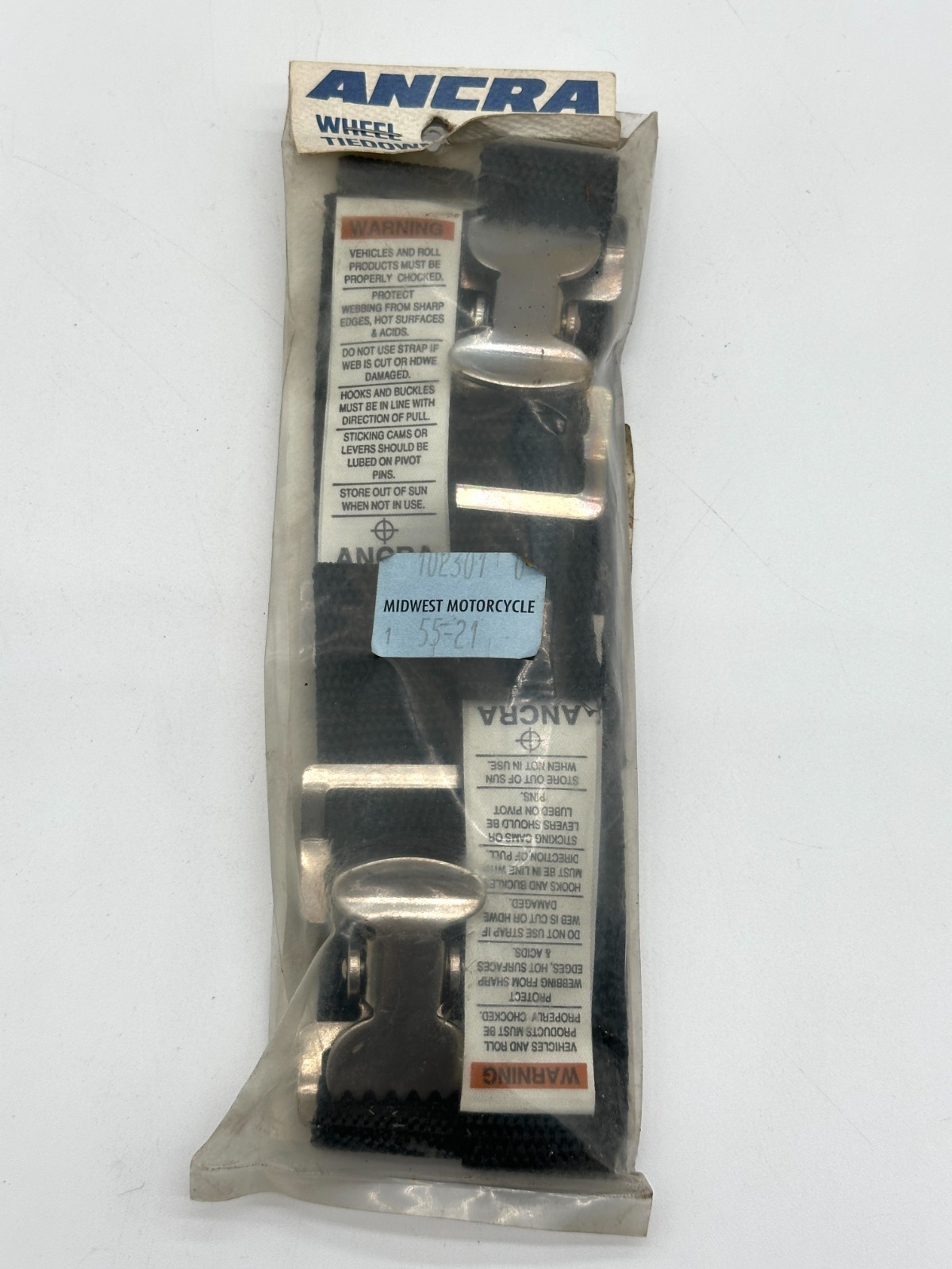 Ancra Harley 41075-10 3' Wheel Tie Pair NOS