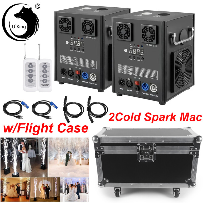 2PC 700W Large Cold Spark Machine Stage Effect DMX Firework Party Wedding W/Case