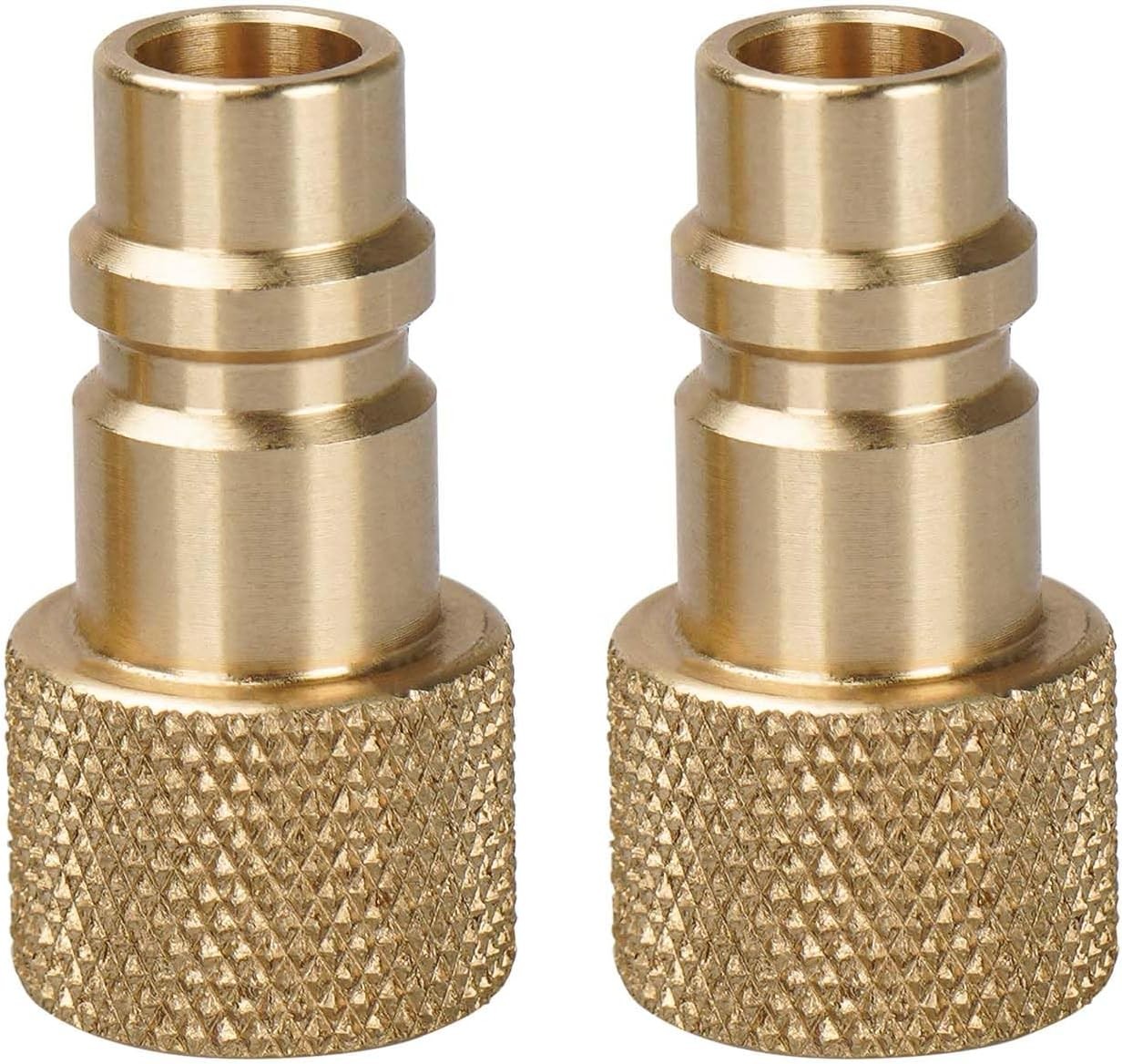 16301 Recharge Coupler - 1/2" ACME Female to R-134A Low Side Male Adapter (Gold)